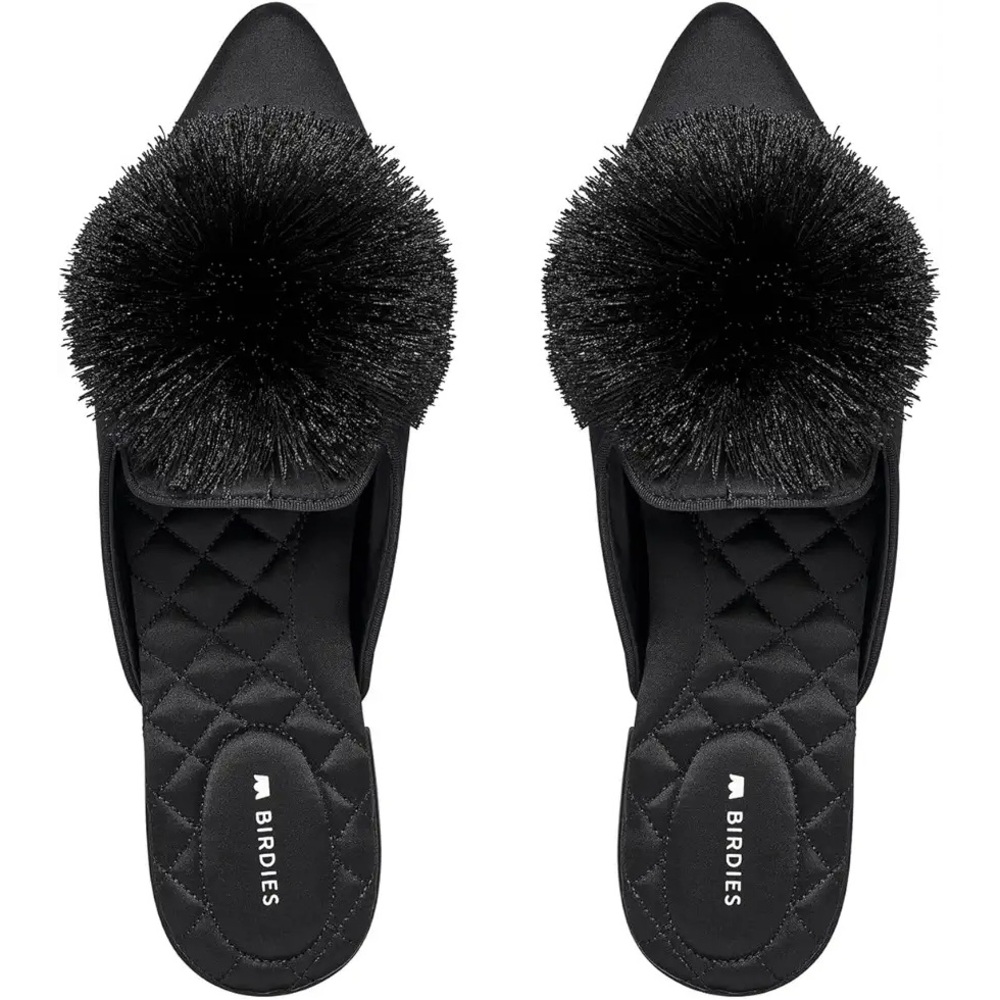 Birdies Women's Black Pom-Pom Flats